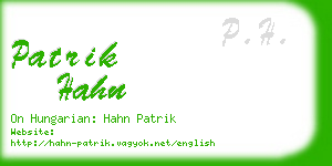 patrik hahn business card